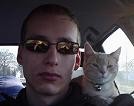 Black Spark with his cat
